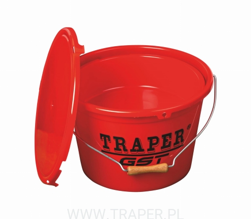 Wiadro z miską i pokrywą - Red TRAPER