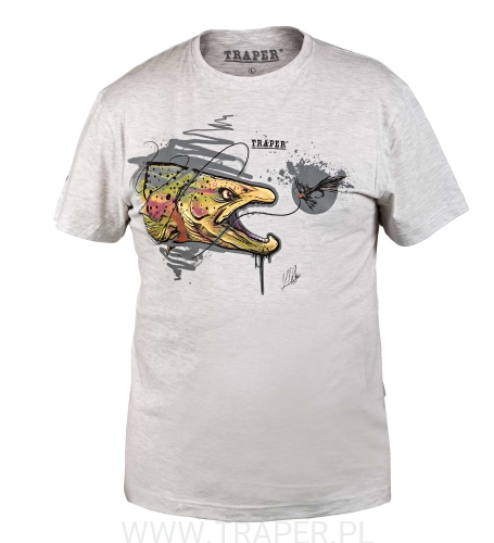 T-SHIRT TROUT LIGHT GREY TRAPER