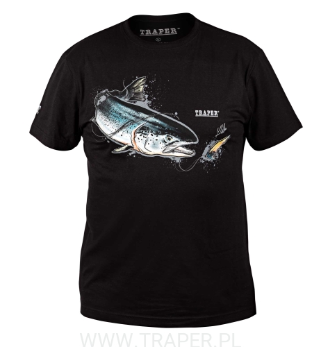 T-SHIRT SALMON BLACK TRAPER