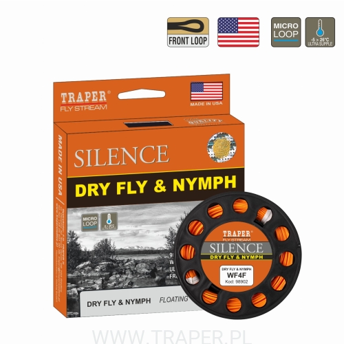 SZNUR MUCHOWY SILENCE DRY FLY & NYMPH WF - F TRAPER